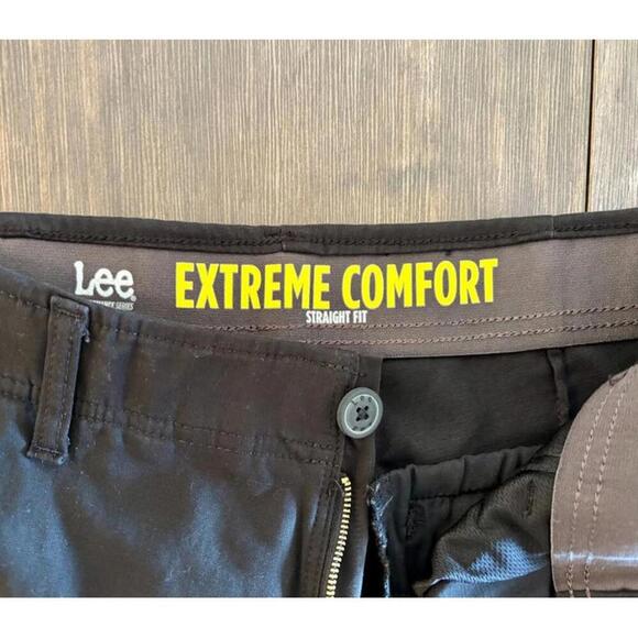 Men’s Lee Black Extreme Comfort Pants 31x30 Straight Fit Stretch Chinos - Picture 3 of 8